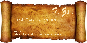 Takácsi Zsombor névjegykártya